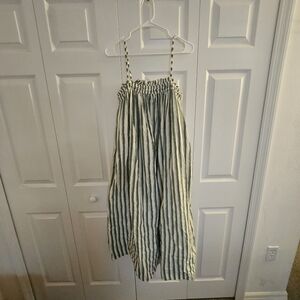 Madewell Green and White Striped Dress